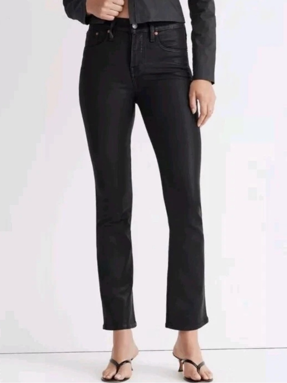 NWT Madewell Kick Out Crop Coated Edition Jeans